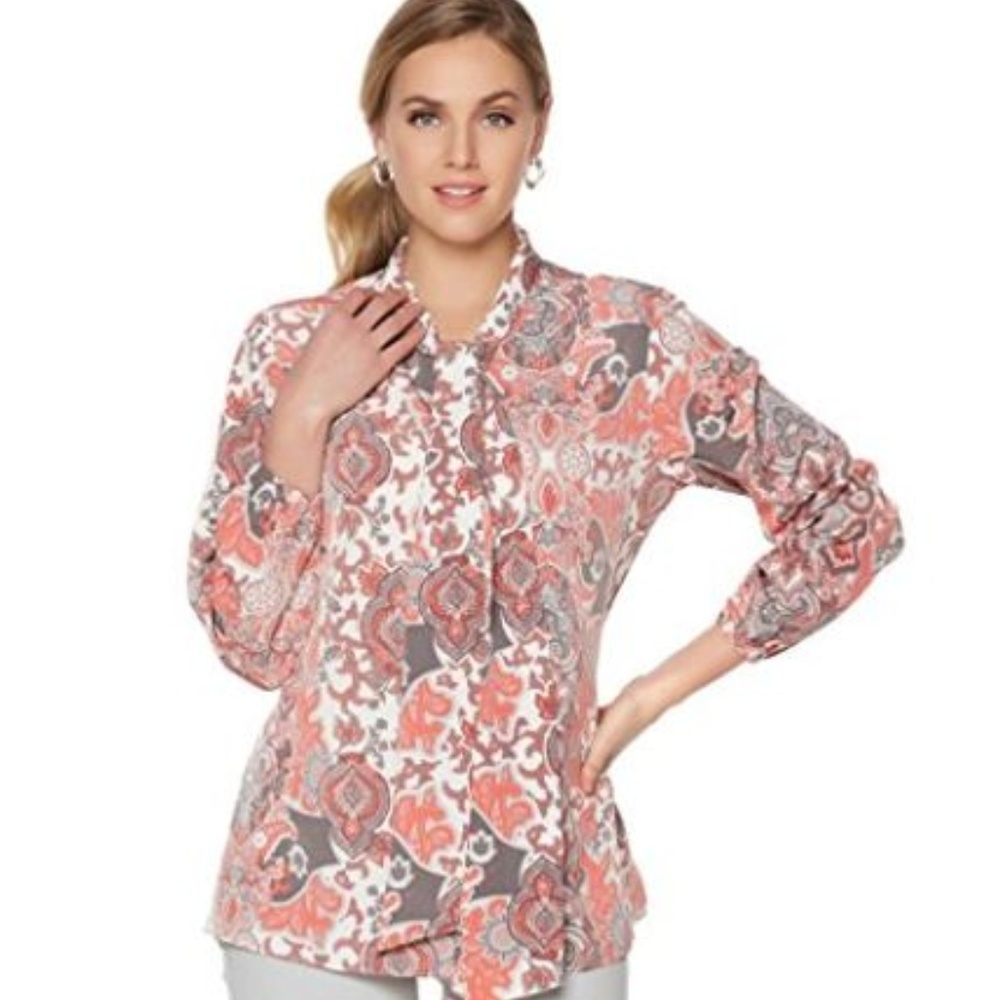 Diane Gilman DG2 Paisley Necktie Blouse 520-870